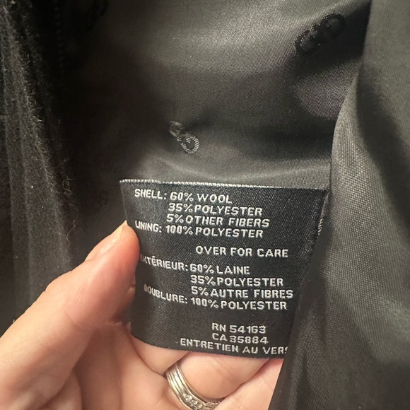 Cole Haan Black Pea Coat Wool Blend - Picture 7 of 8